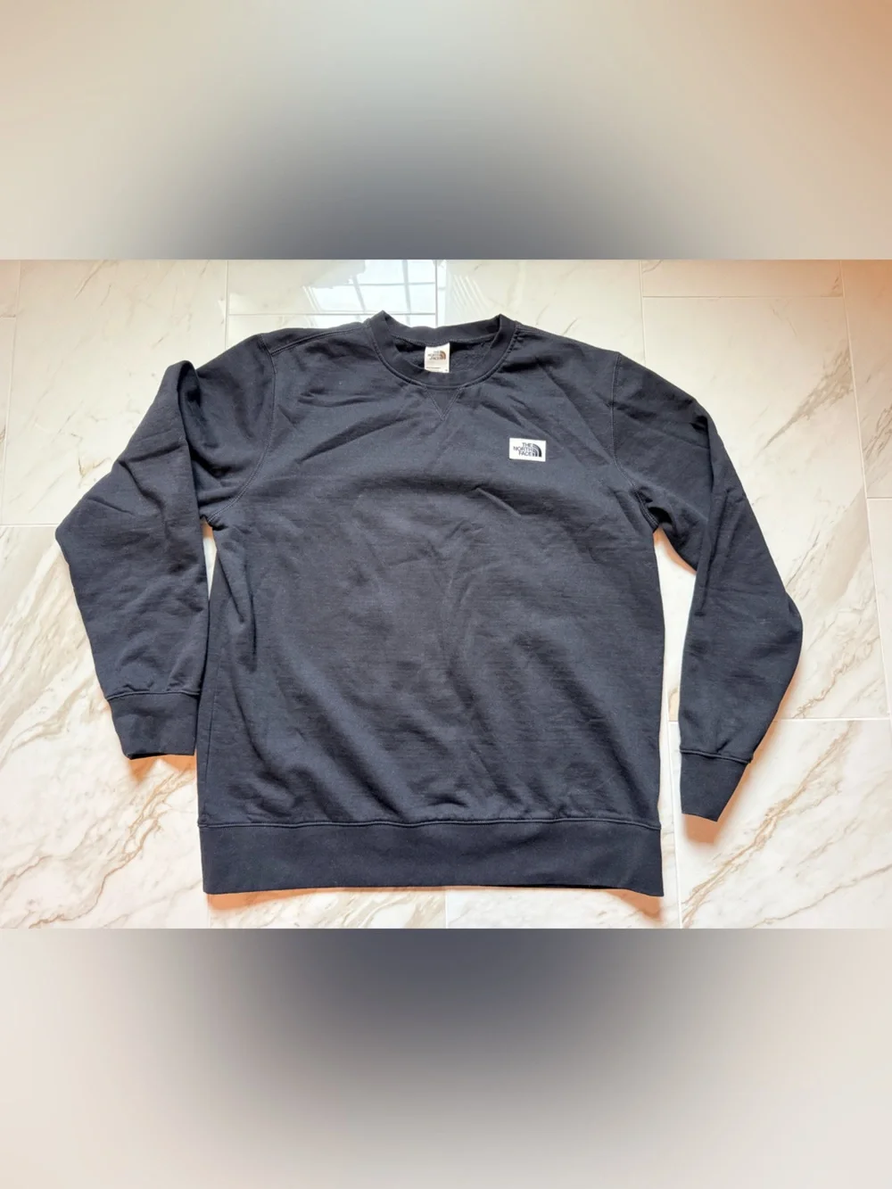 The North Face Men’s Black Crewneck Pullover with Logo Patch